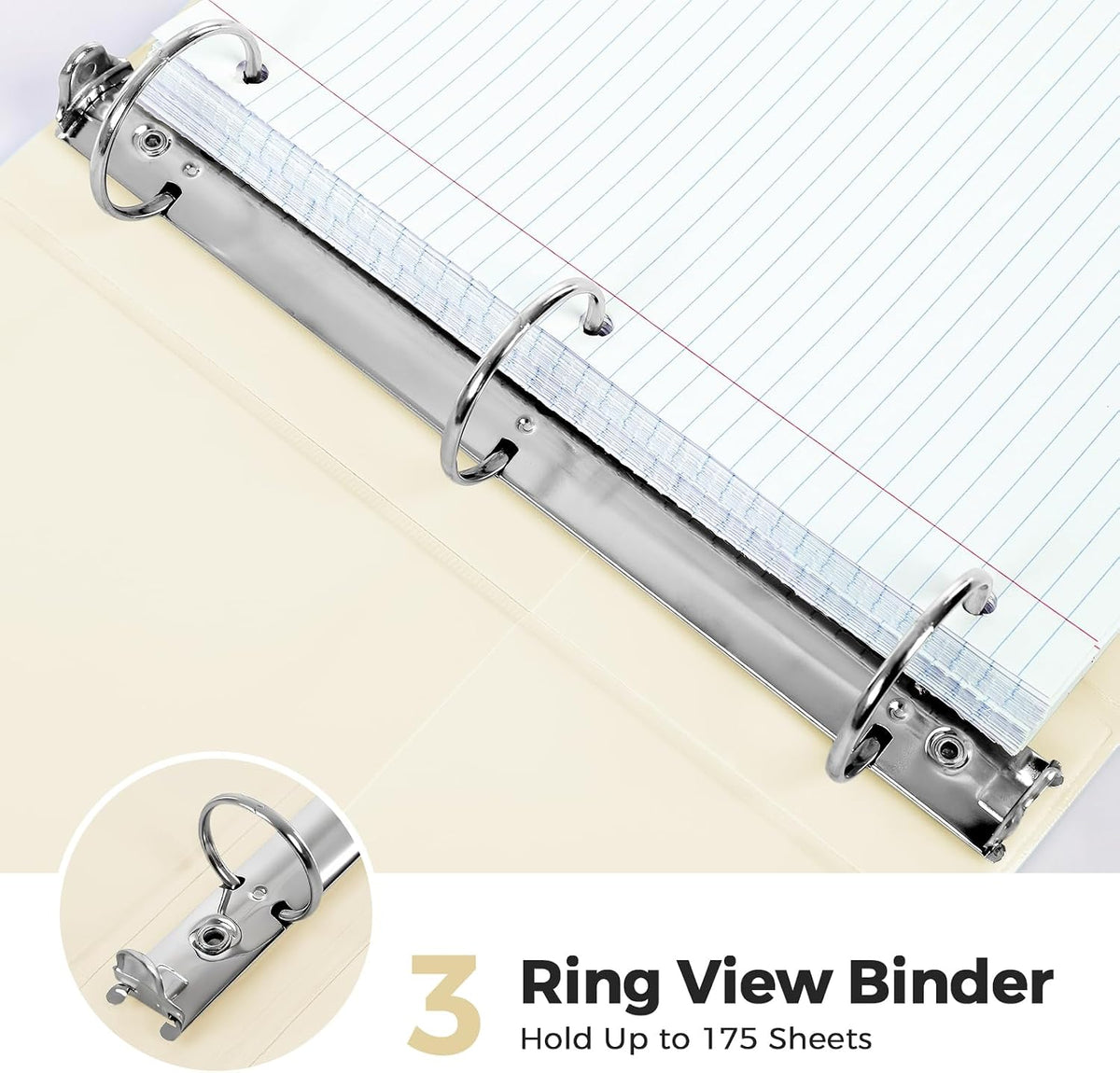 SKYDUE 1 Inch 3 Ring Binder with 8 Tab Dividers & 24 Labels