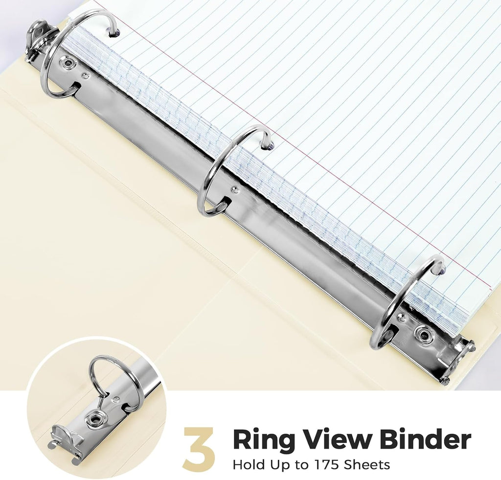 SKYDUE 1 Inch 3 Ring Binder with 8 Tab Dividers & 24 Labels