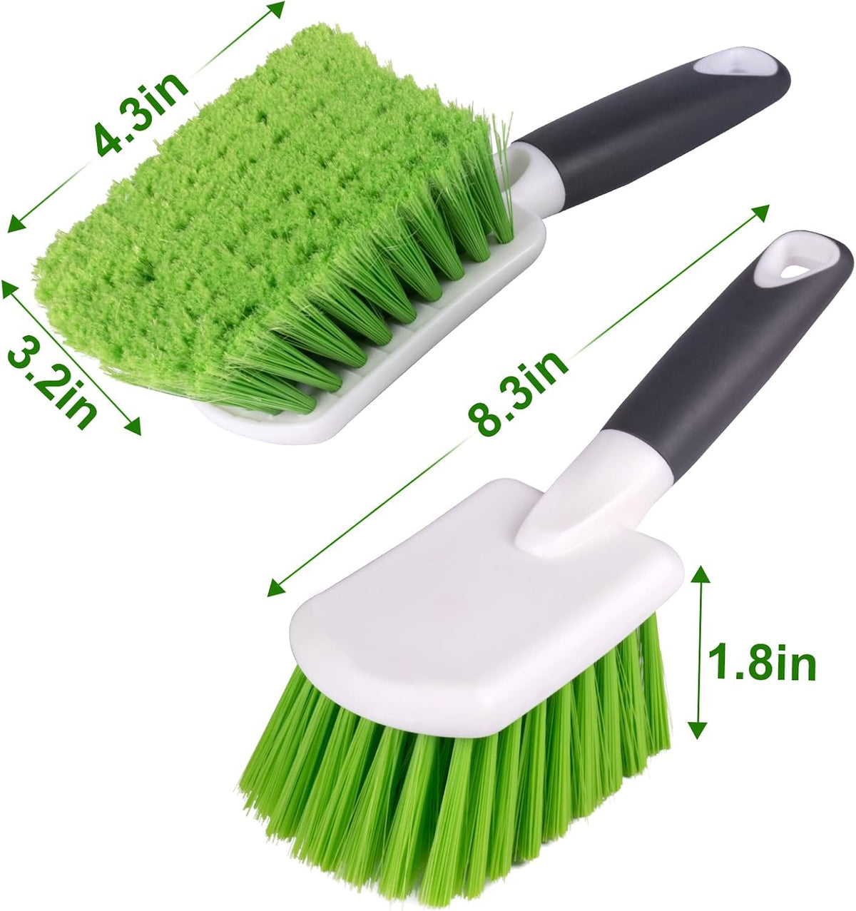 2 Pack Car Wash Brush, Tire Brush for Cleaning Tires, Soft & Stiff Bristle Wheel Cleaner