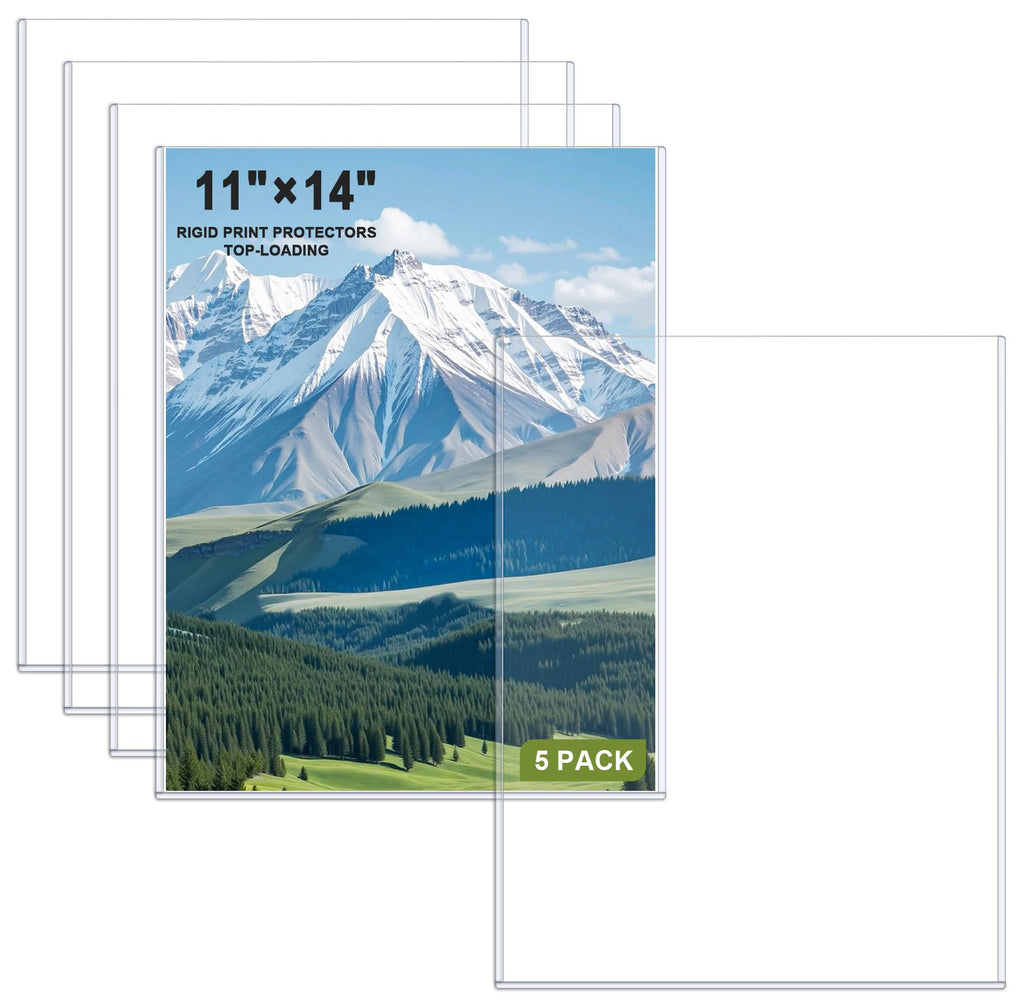 Ndsox 5 Pack 11 x 14 Inches Rigid Print Protectors Hard Plastic Sheet Protectors