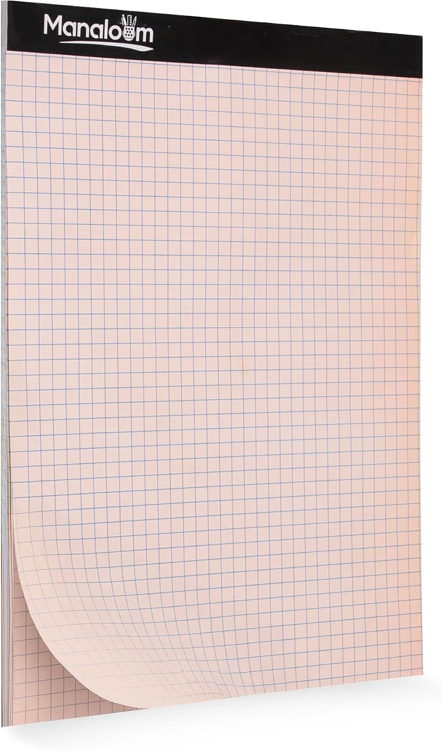 Graph Paper Pad 8.5 x 11 Inch - 3 Pack, 50 Sheets Each (150 Sheets Total) 4x4 Quad