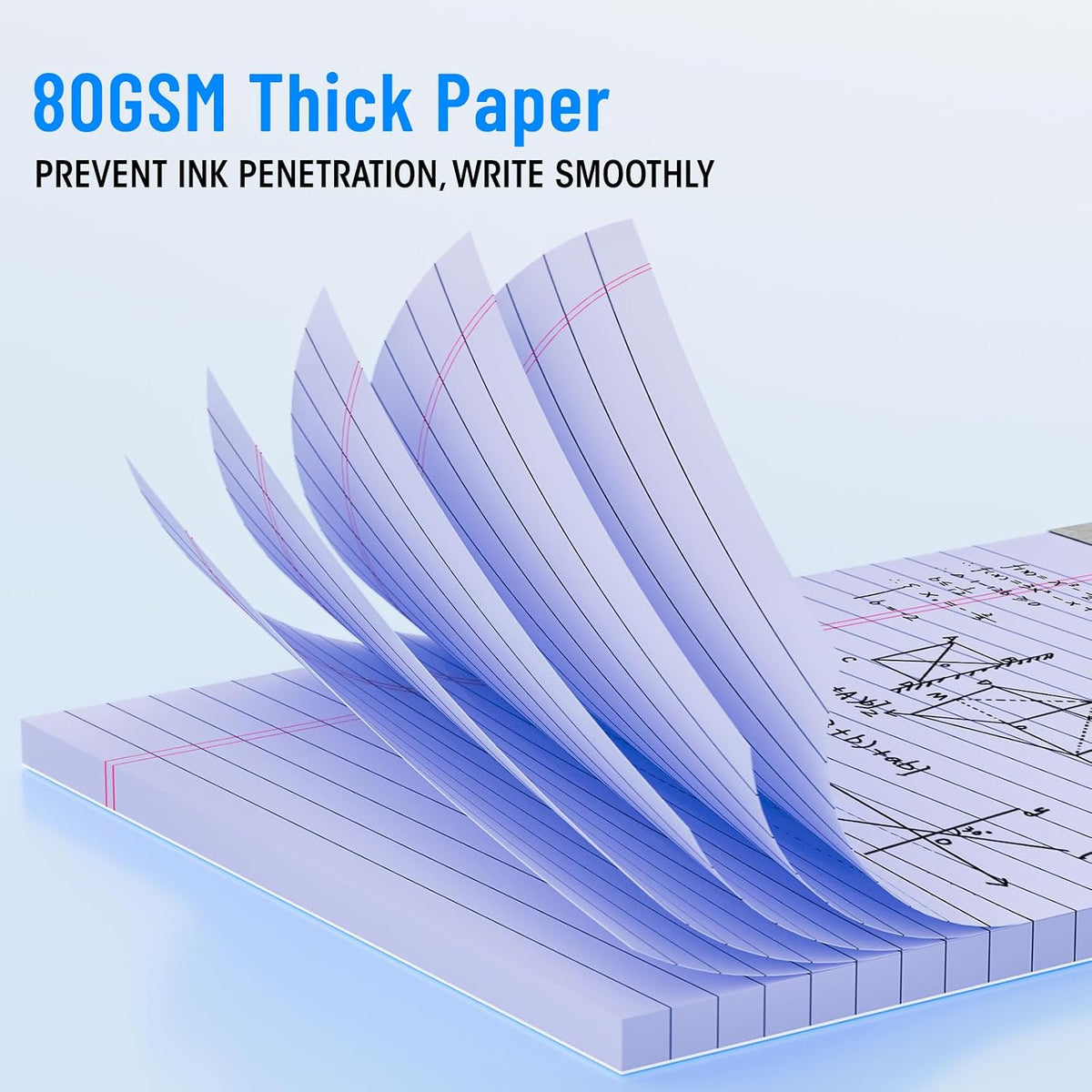 5pcs Legal Pads 8.5 x 11, Color Notepads 8.5 x 11 In, Perforate Wide Ruled