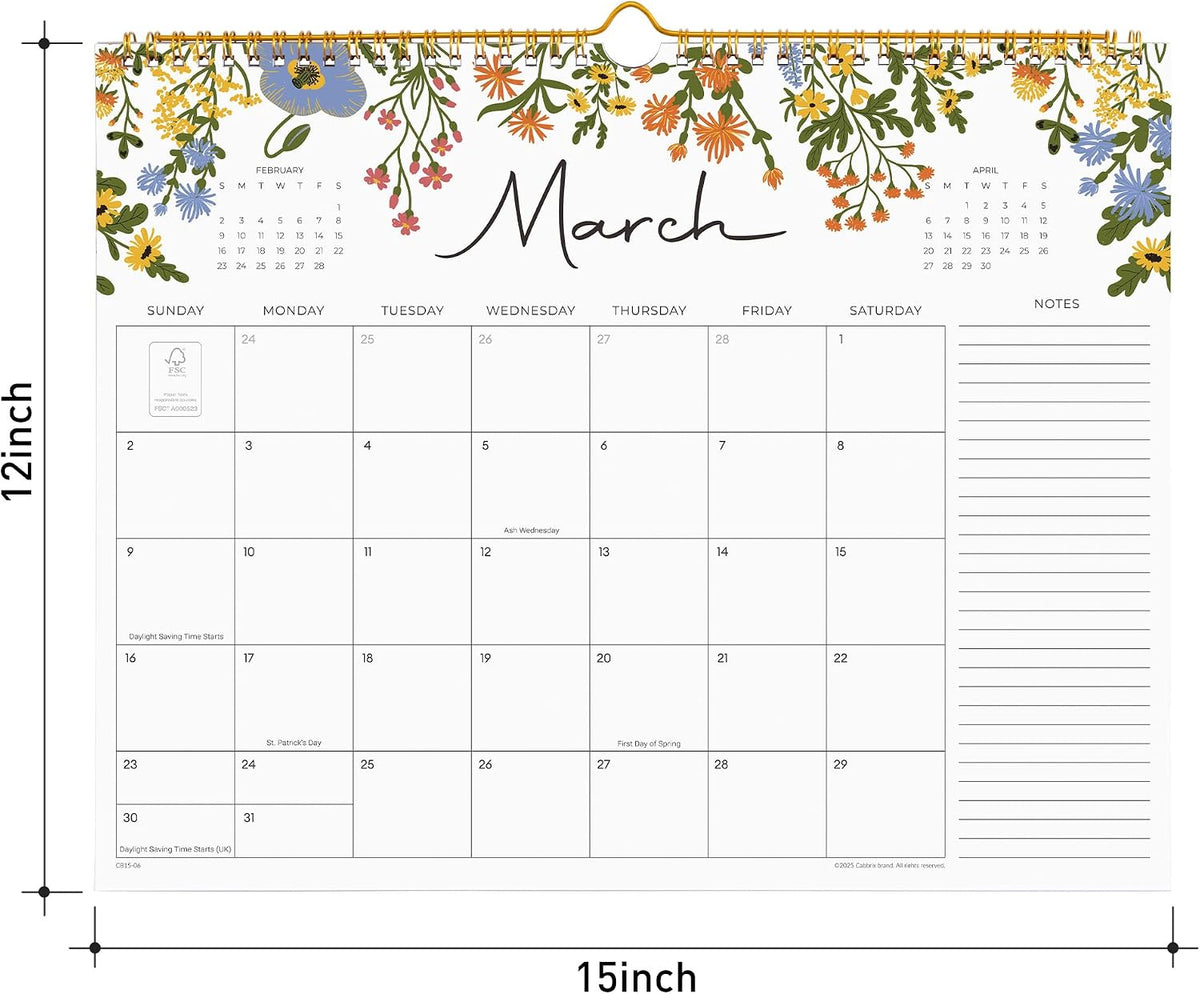 2027 Calendar, Cabbrix Wall Calendar 2026, 18 Months Calendar Runs From January 2027