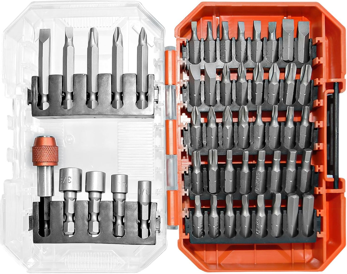 Luckyway 50-Piece Screwdriver Bit Set with Quick Change Chuck in Tough Case