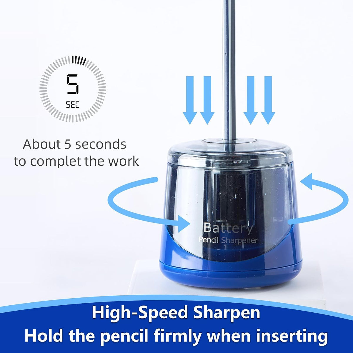 Battery Powered Electric Pencil Sharpener, Small Battery Operated Pencil Sharpeners