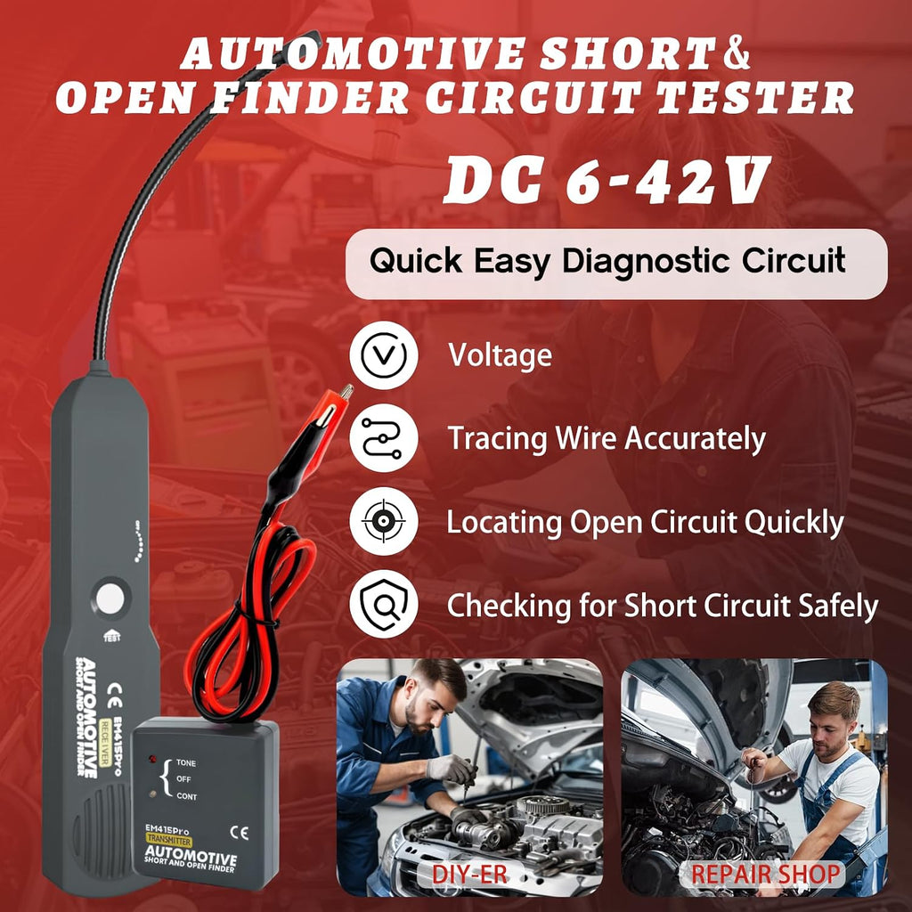 EM415Pro Automotive Circuit Tester, DC 6-42V Open/Short Finder Cable Tracer