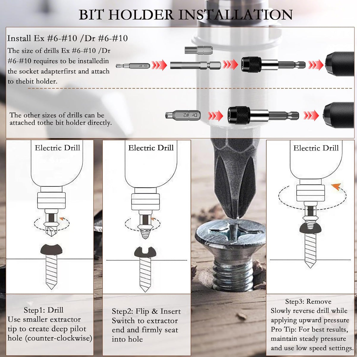 33PCS Damaged Screw Extractor Set, Stripped Screw Extractor Kit with Magnetic Extension