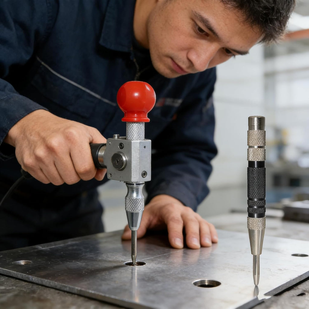 Super Strong 6 Inch and 5 Inch Heavy Duty Automatic Center Punch，Hand Tool for Metal or