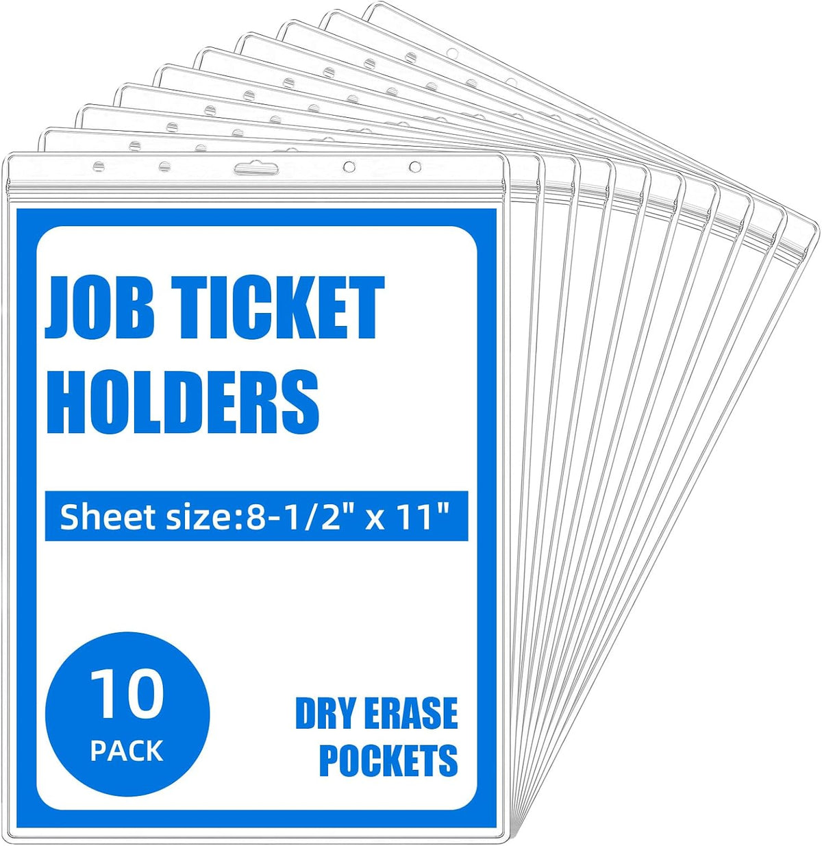 10 Pack Sheet Protectors, 8.5" x 11" Waterproof Resealable Zip Paper Page Protectors