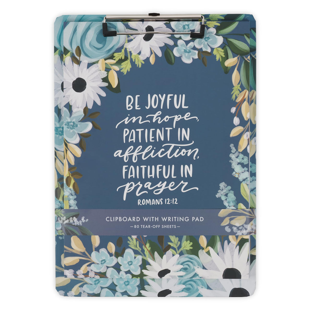 Christian Art Gifts Floral Clipboard with Notepad, Pink, 80 Sheets