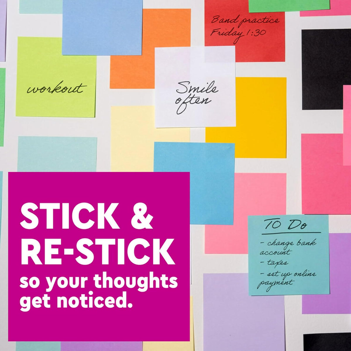 Post-it Super Sticky Notes, 3 x 3 in, Washed Denim, 5 Pads, 90 Sheets/Pad