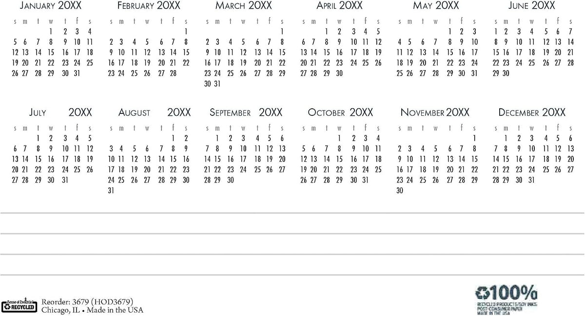 2027 House of Doolittle Bar Harbor 8.5" x 4" Monthly Desk Calendar, Blue (3679-27)