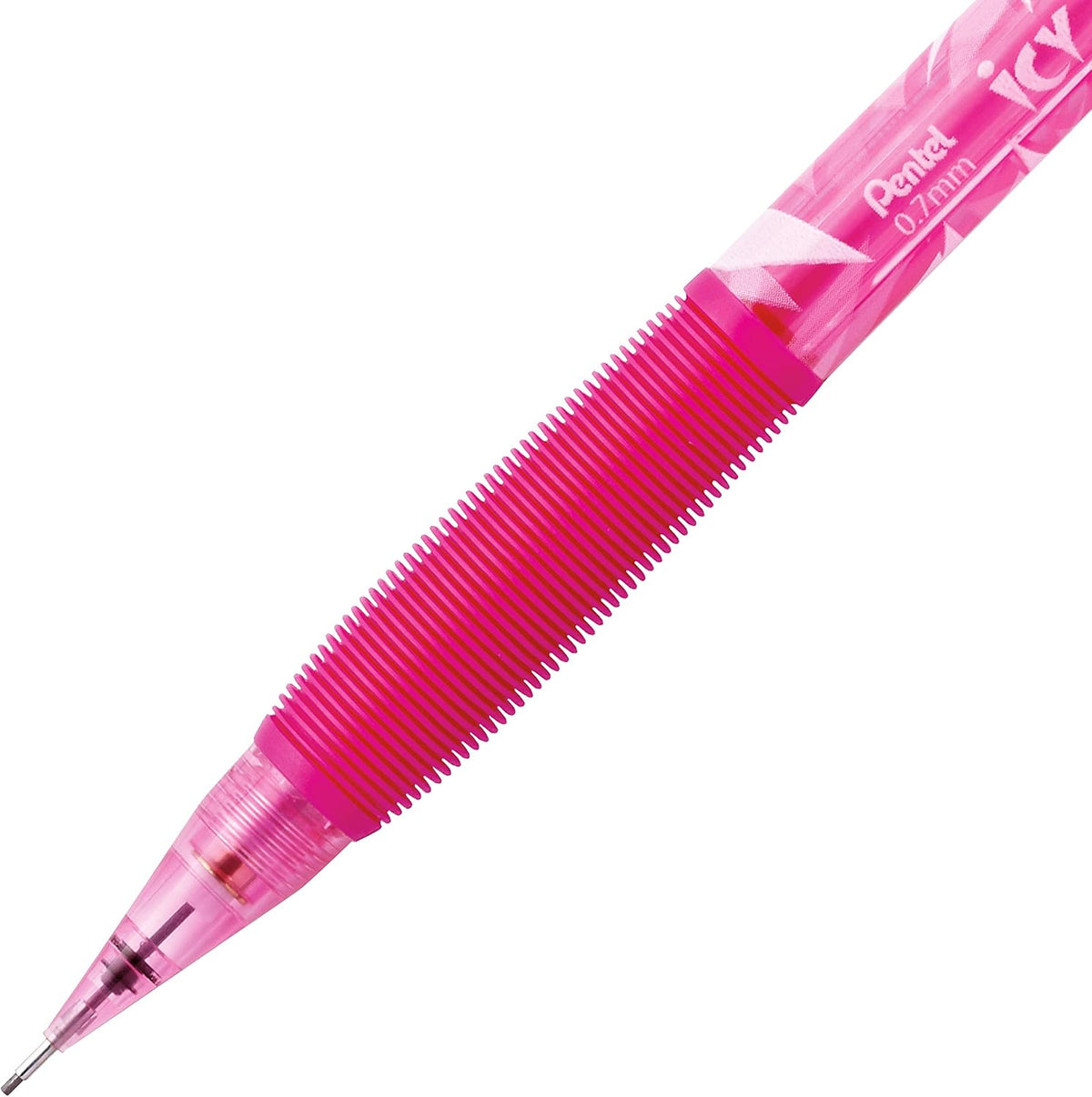 Pentel Icy Mechanical Pencil, 0.7mm, Tinted Pink Barrel, Box of 12 (AL27TP)