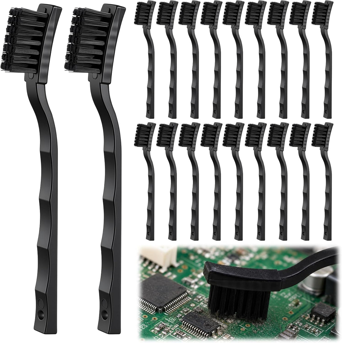 20 Pcs Anti-Static ESD Cleaning Brush Kit ESD Brush Nylon Bristle