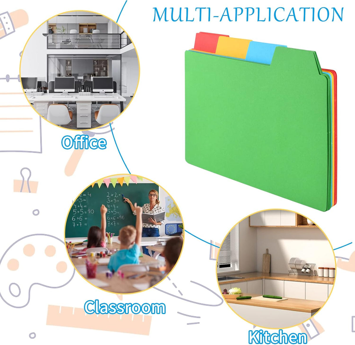 96 Pcs 5x8 Index Cards Dividers With Blank Tabs - Color Note Cards for Studying, Working
