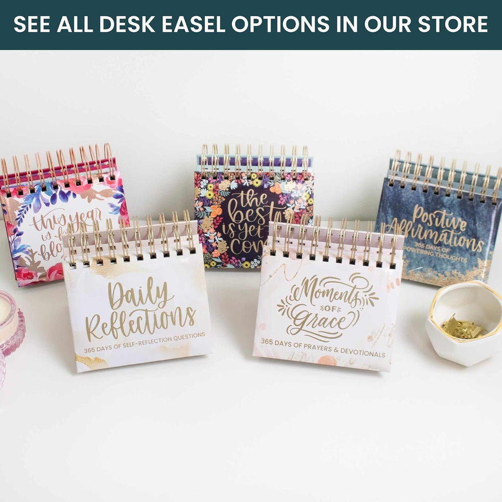 bloom daily planners Undated Perpetual Desk Easel with Motivational Quotes