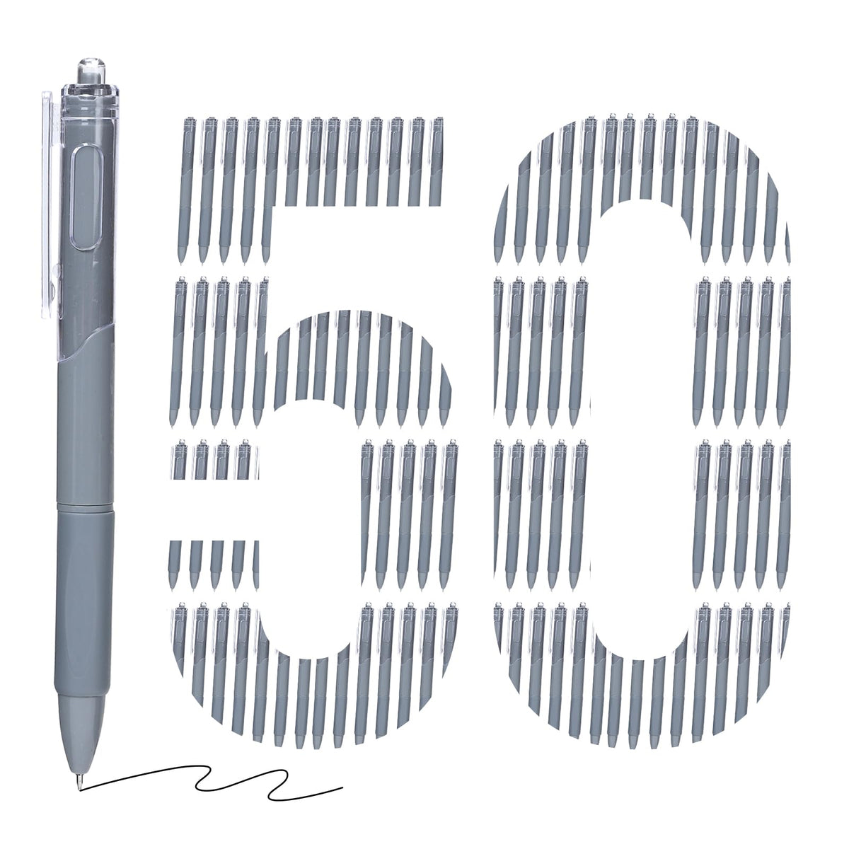 50 Pack Ballpoint Pens Bulk,1.0 mm Medium Point with Black Ink