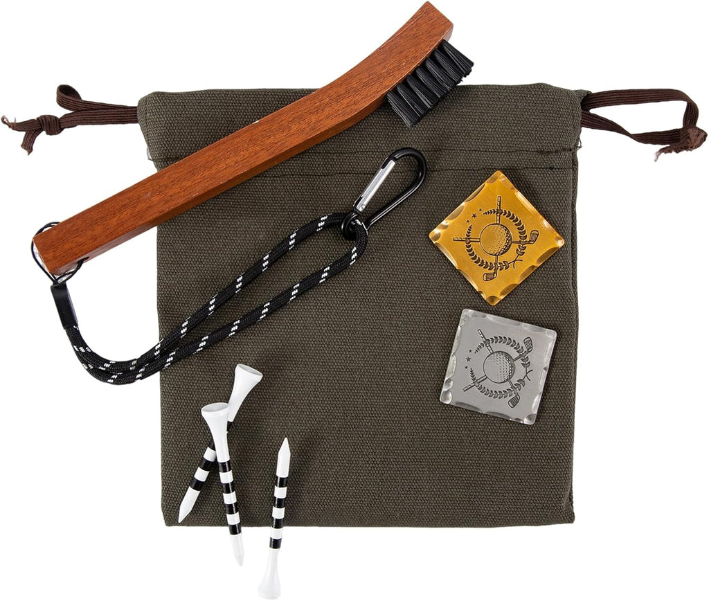 Golf Accessories Kit with Golf Tee Bag, Course Essentials