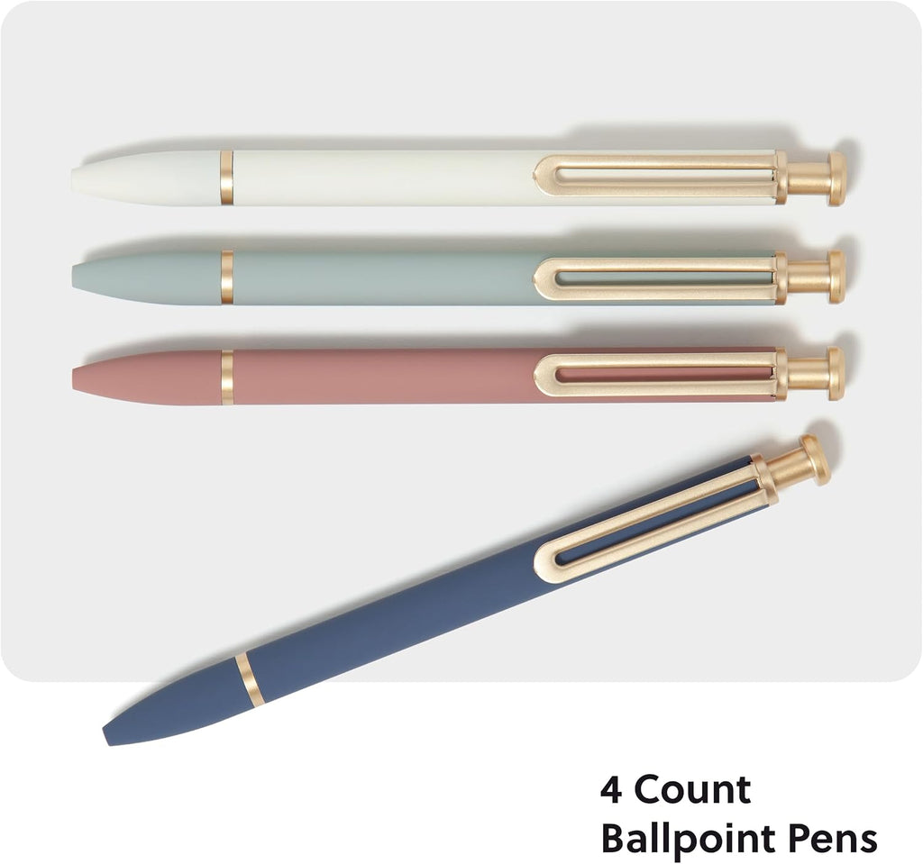 U Brands Ballpoint Pens, 4 Pack, Bold 1.0 mm Point Black Ink, Atlantis Hue