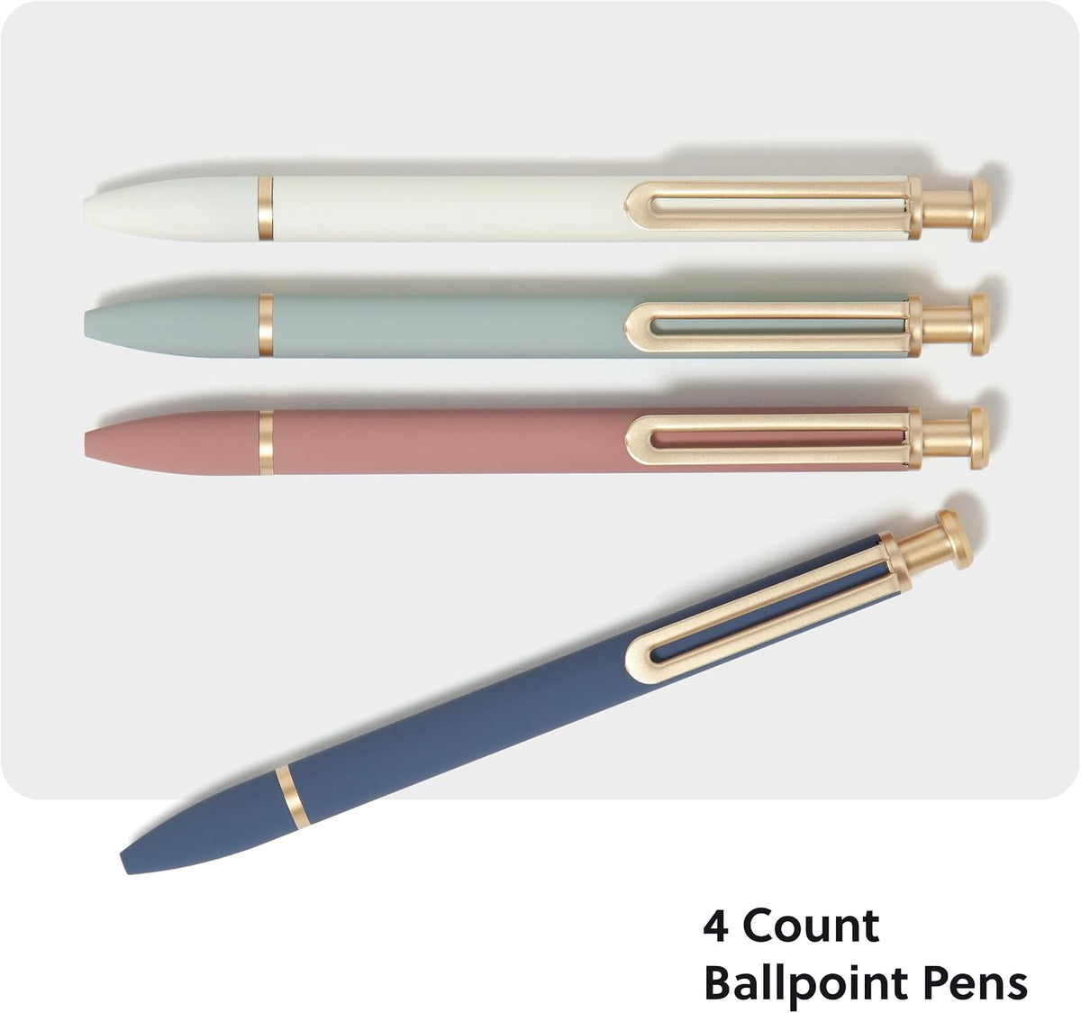 U Brands Ballpoint Pens, 4 Pack, Bold 1.0 mm Point Black Ink, Atlantis Hue