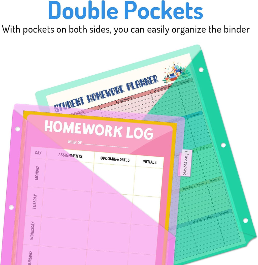 Forvencer 24 Count Binder Dividers with 2 Pocket, 8 tab Dividers for Binder