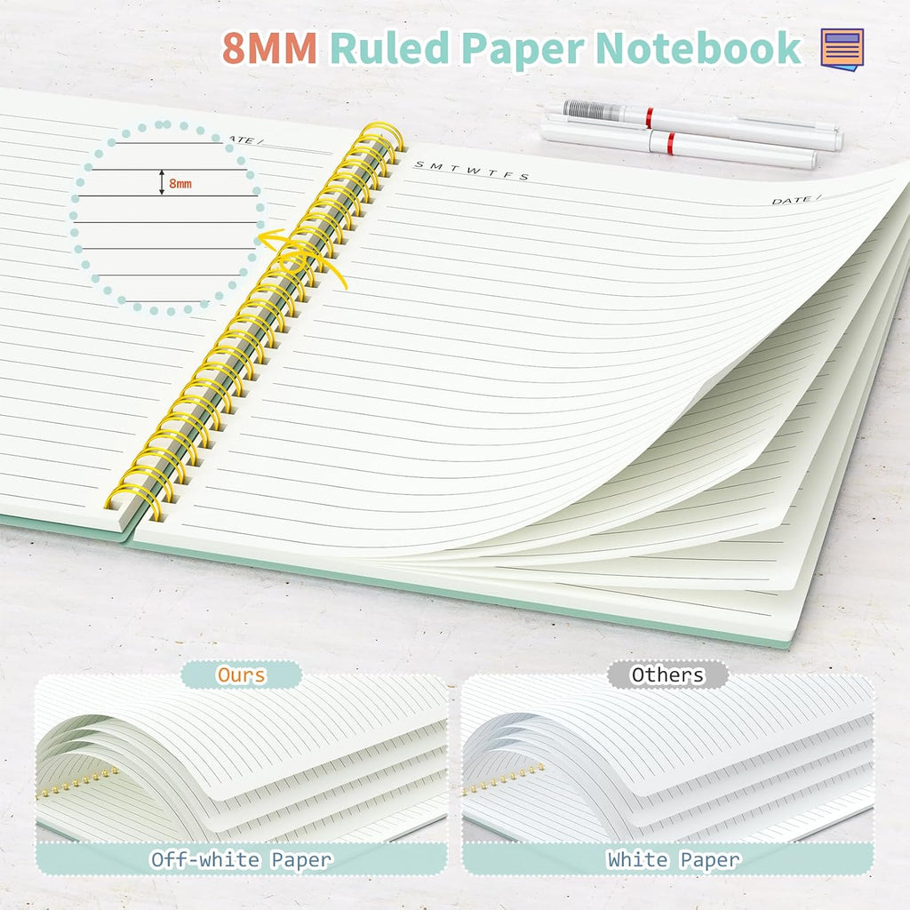 Umriox Small Spiral Notebook, 4 Pack 5.9" x 8.3" College Ruled Notebook