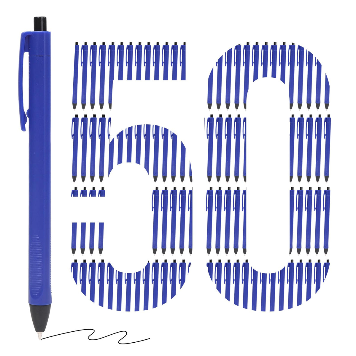 50 Pack Ballpoint Pens Bulk,1.0 mm Medium Point with Black Ink