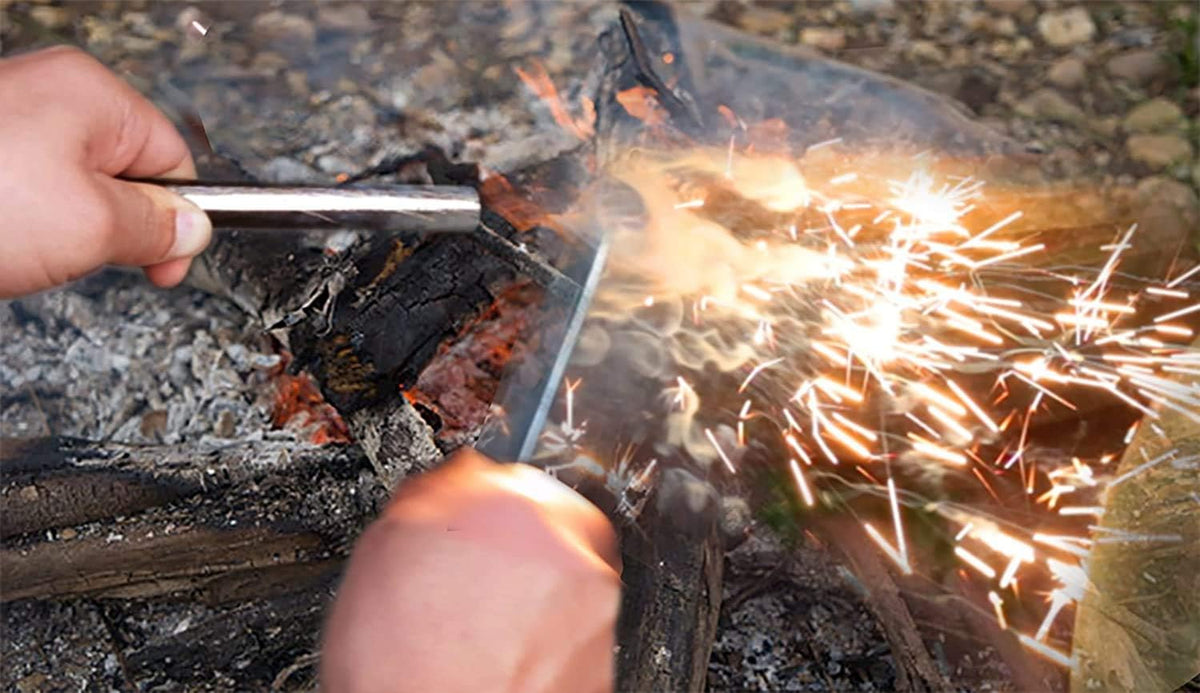 10 PCS Fire Starter Rod Magnesium Rod - Ferrocerium Flint Premium Lighter 8x0.8cm - Glow