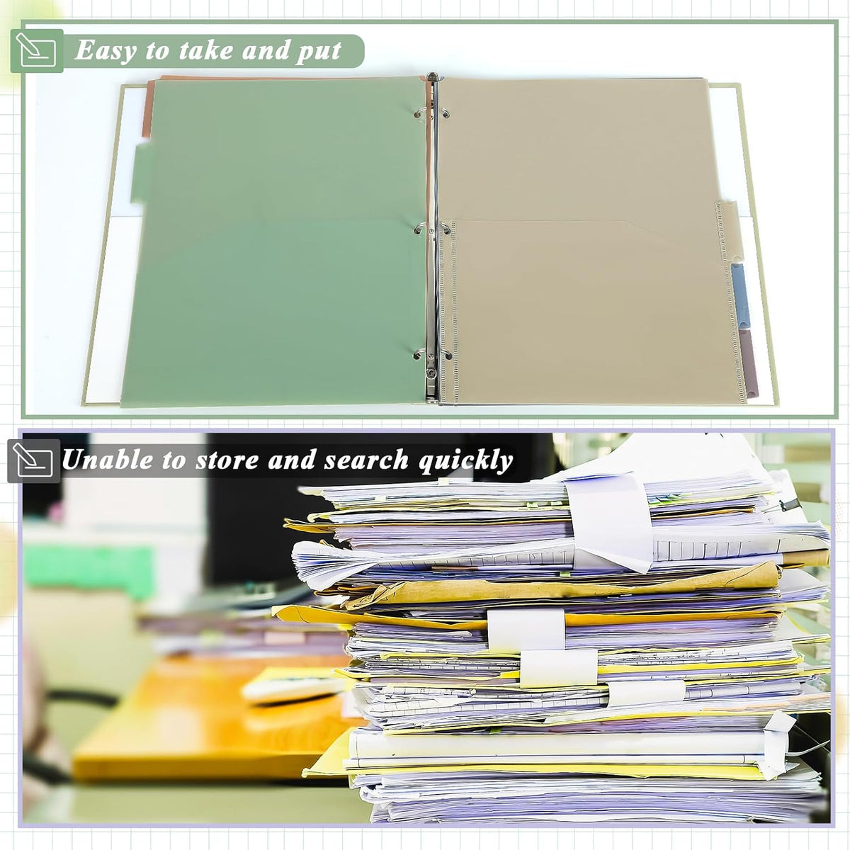 3 Sets 5 Tab Binder Dividers with Pockets for 3 Ring Plastic Binders 8.5 x 11 Inches 3