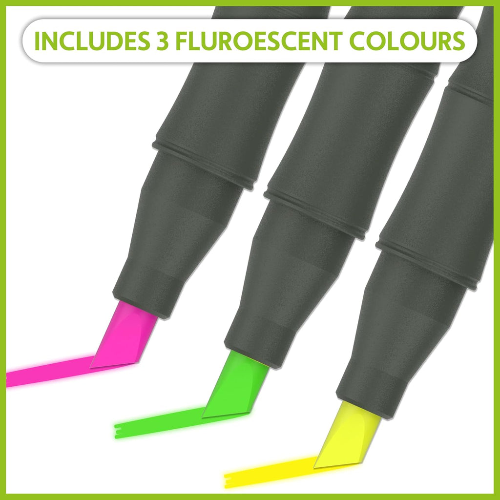 Tracer Construction Highlighters Set - 3 Pack Yellow Green Pink