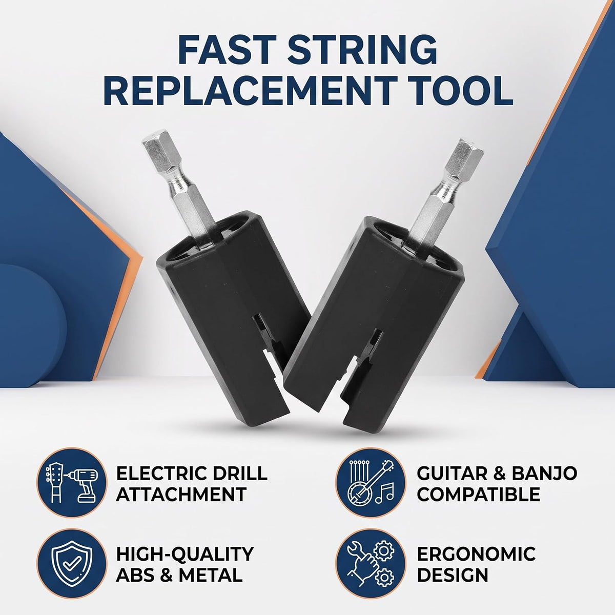 2PCS Guitar Electric Drill Bit String Peg Winder