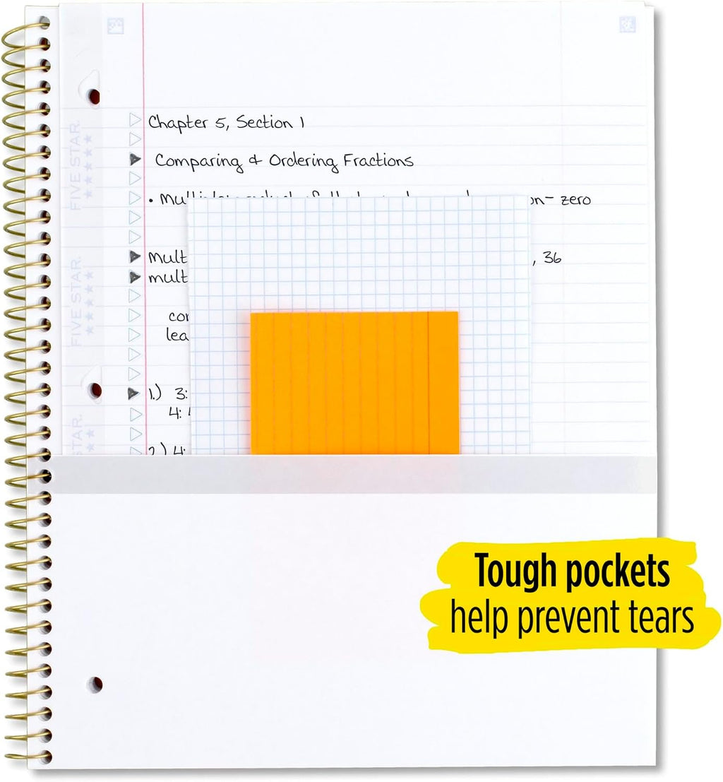 Five Star Spiral Notebooks, 1 Subject, College Ruled, 11" x 8-1/2"