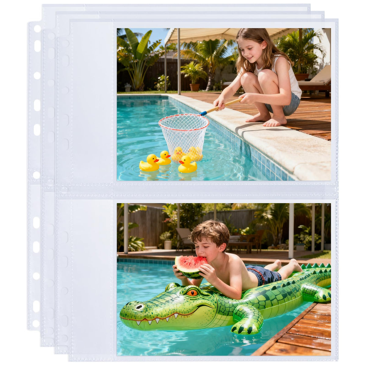 60 Pack 3.5x5 Album Refill Pages for 3 Ring Binder