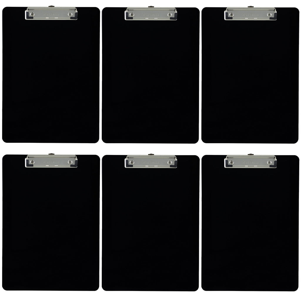 Trade Quest Black Plastic Clipboards Letter Size Low Profile (6-Pack)