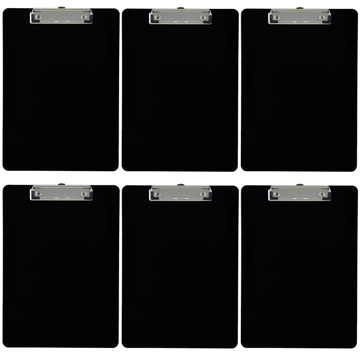 Trade Quest Black Plastic Clipboards Letter Size Low Profile (6-Pack)