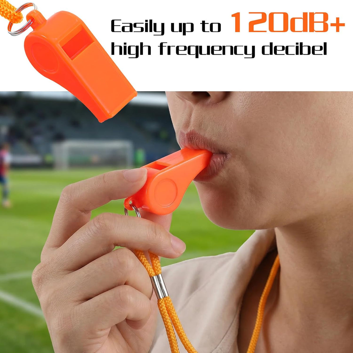100 Pcs Whistles Bulk with Lanyard, Emergency Whistle for Adults