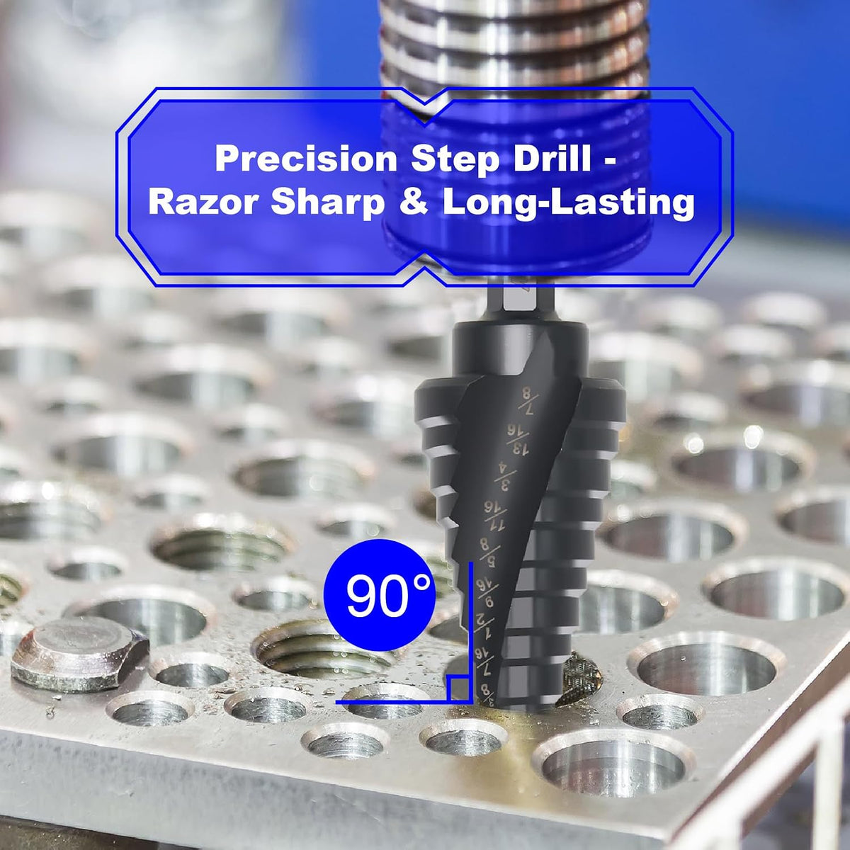 3PCS HSS Nitride Black Step Drill Bits, 31 Step Sizes Total High Speed Steel Step Bits