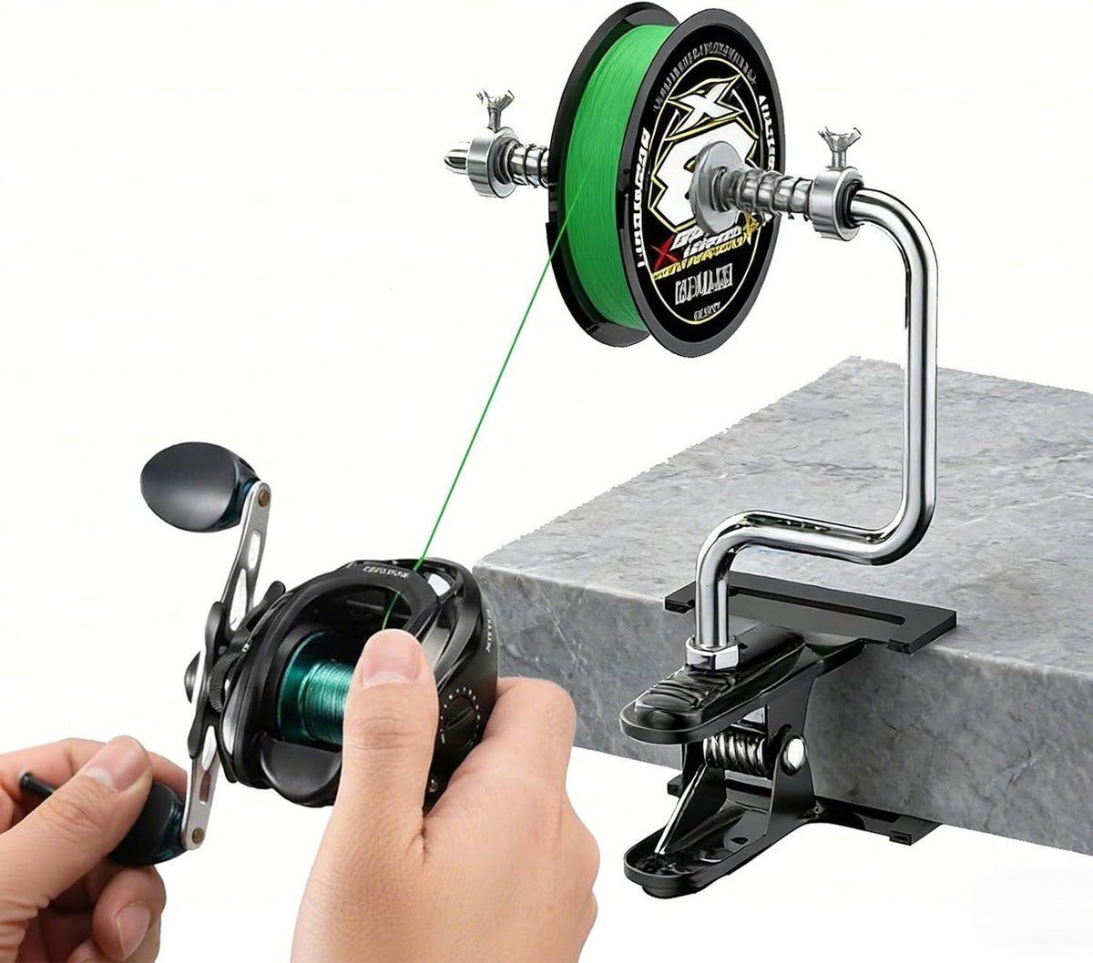 Fishing Line Spooler, Portable Reel Spooling Station for Spinning & Baitcasting Reels