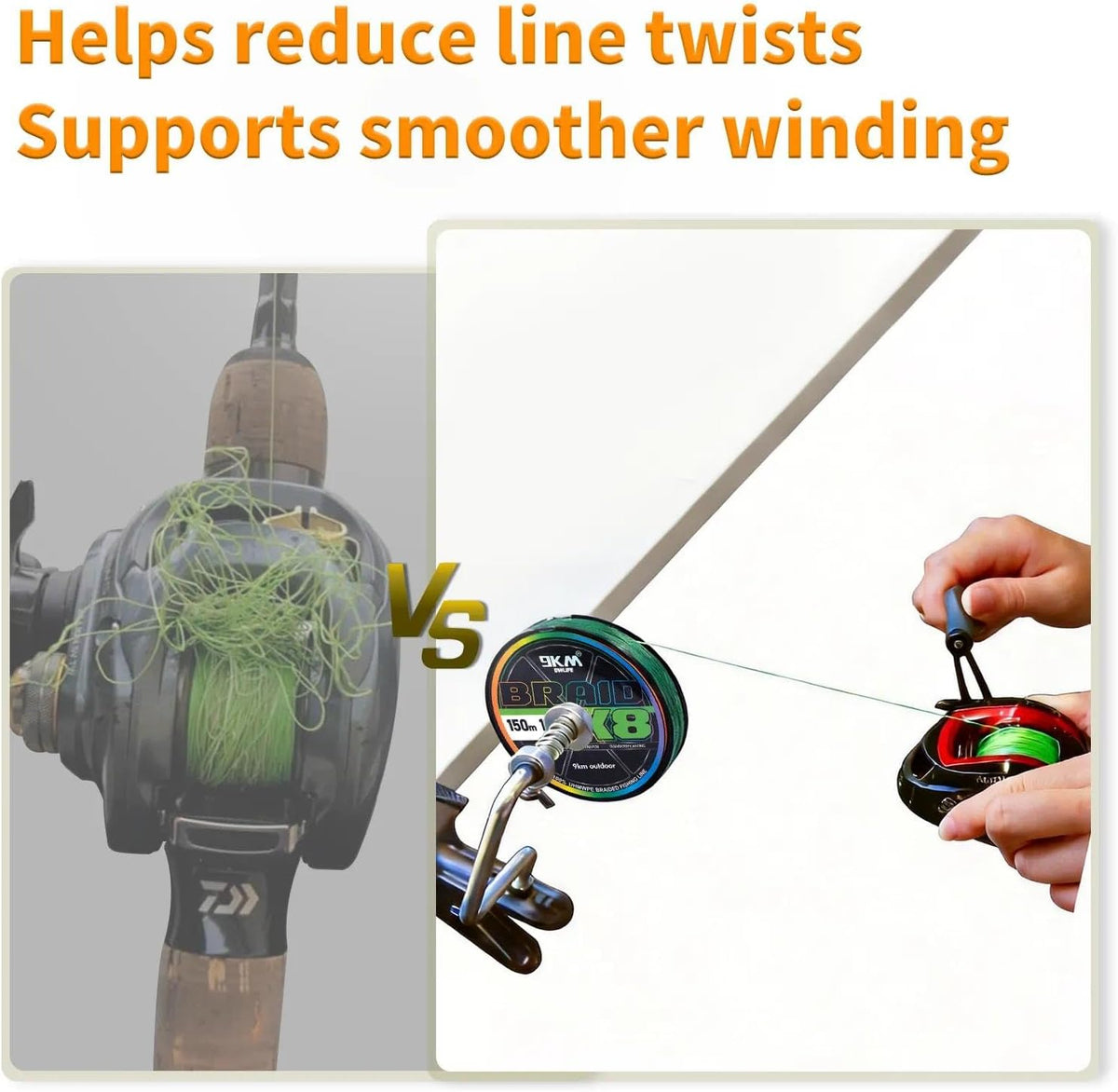 9KM DWLIFE Fishing Line Spooler, Lline Reel Winder with Tension Control
