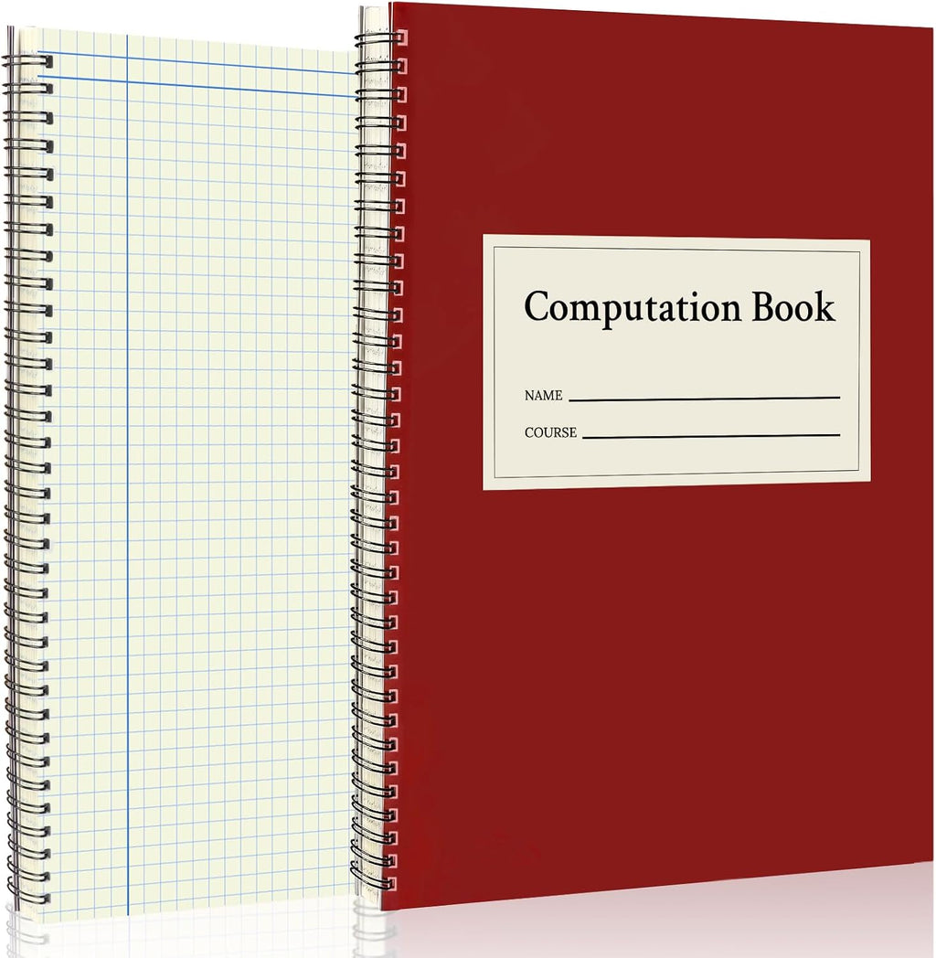 Computation Notebook Spiral 9 1/4" x 11 3/4" National Graph Paper 4 X 4 Quad Math