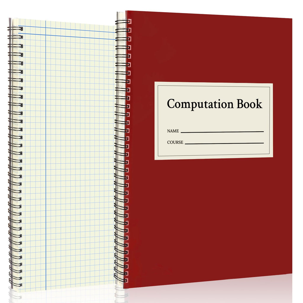 Computation Notebook Spiral 9 1/4" x 11 3/4" National Graph Paper 4 X 4 Quad Math