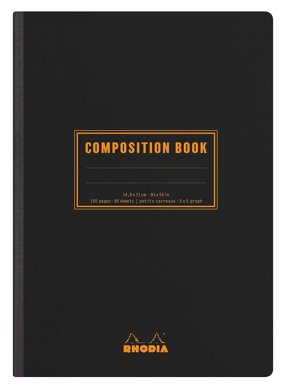 RHODIA 119208C - Flexible Notebook Cloth Back Composition Book Orange - A5 - Small