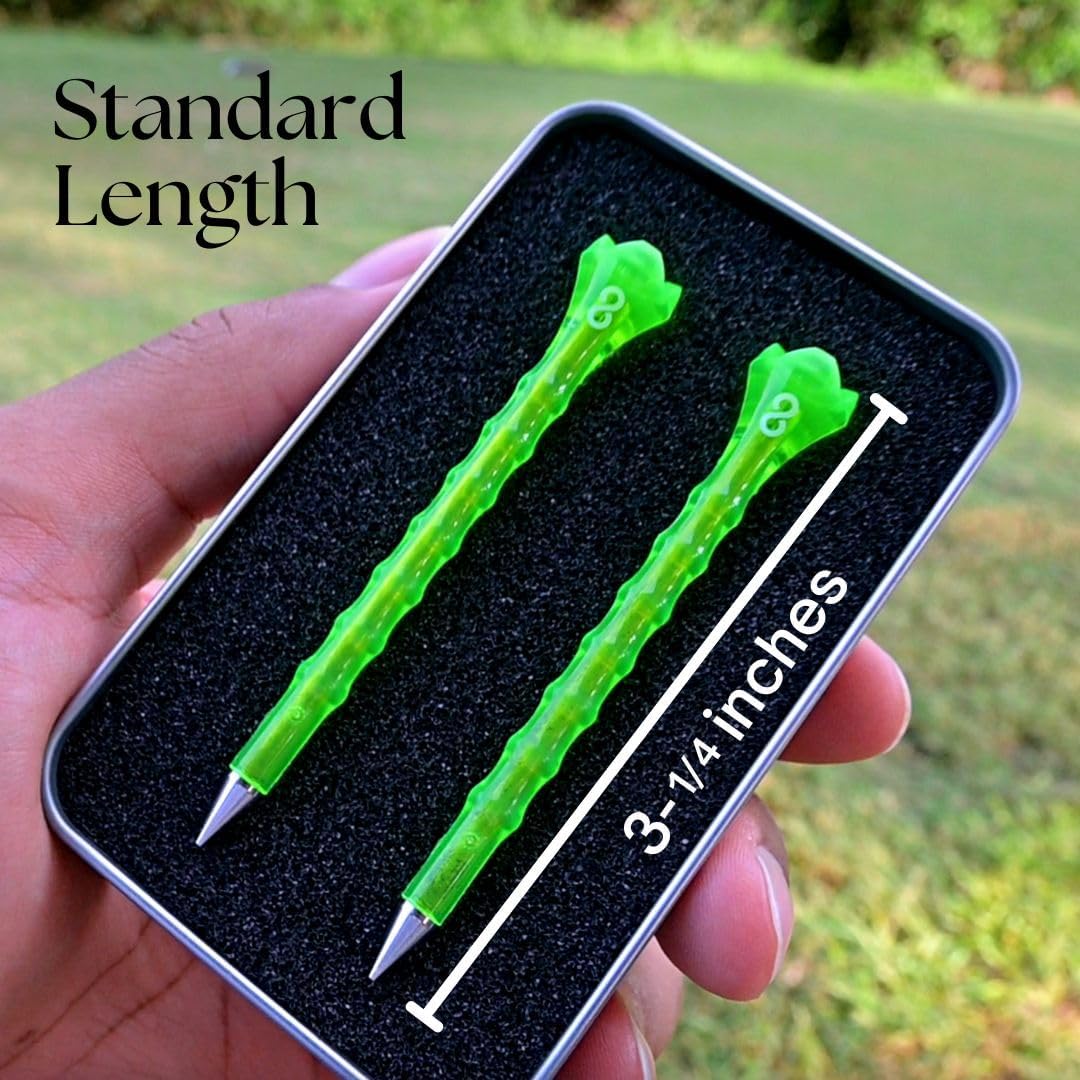 AIRGLO Forever Tee Premium Metal Unbreakable Golf Tees (2 Pack), Extended Metal Tip