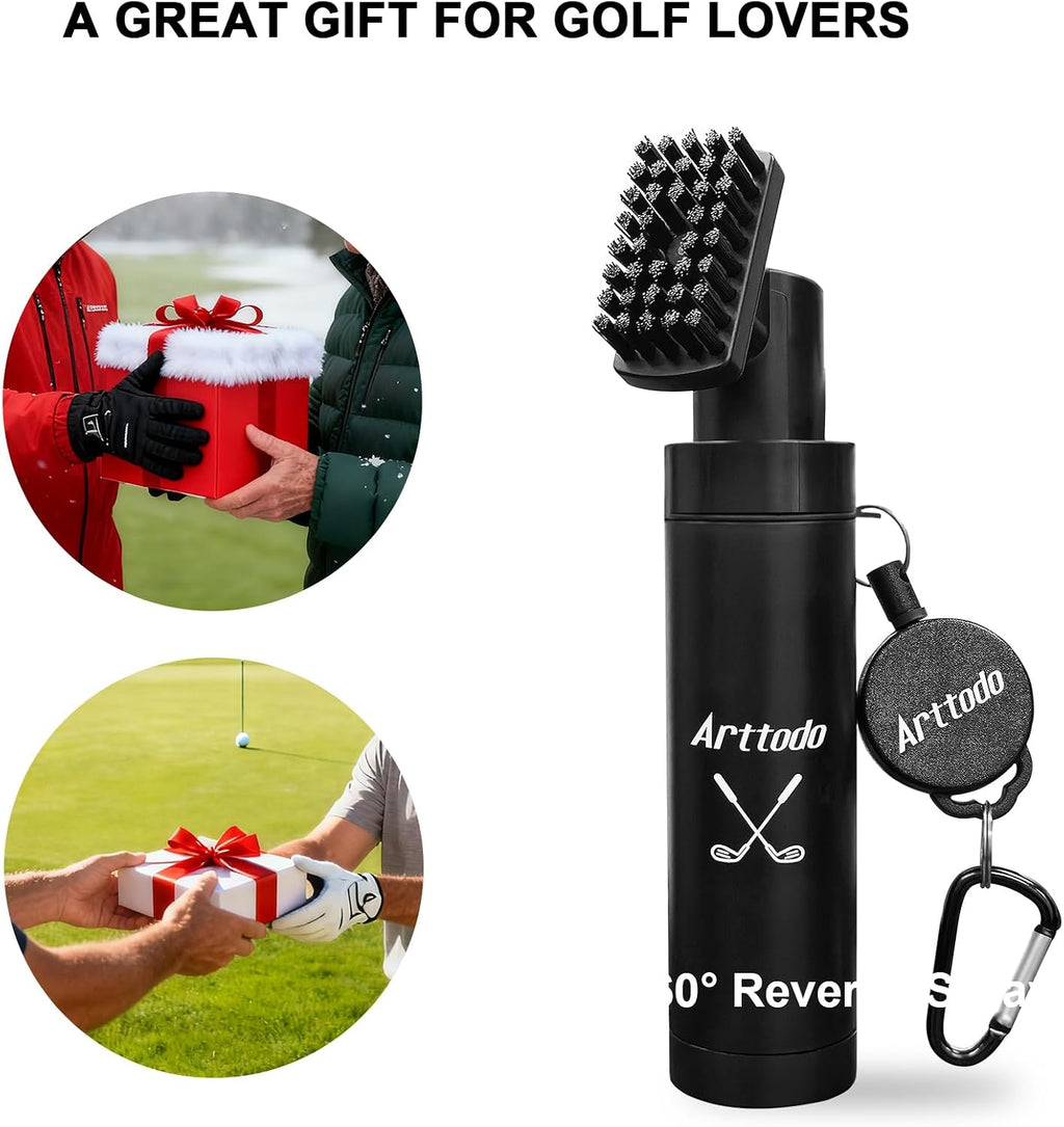 Golf Club Brush Cleaner with Clip, 5 OZ Water Brush with Nylon Bristles