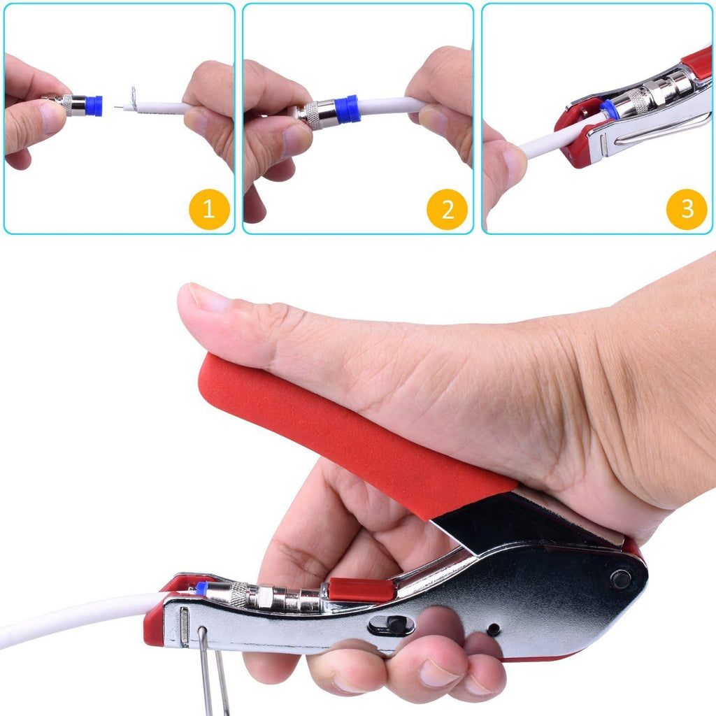 Gaobige Coax Cable Crimper Tool Kit, rg6 rg59 Coaxial Compression Tool