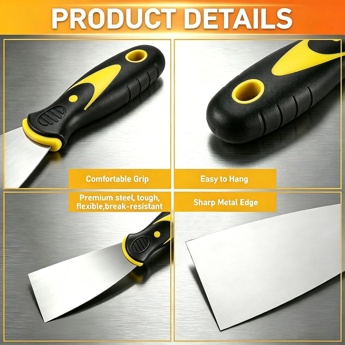 10Pcs Putty Knife Set, 2 Inch Stainless Steel Spackle Knives