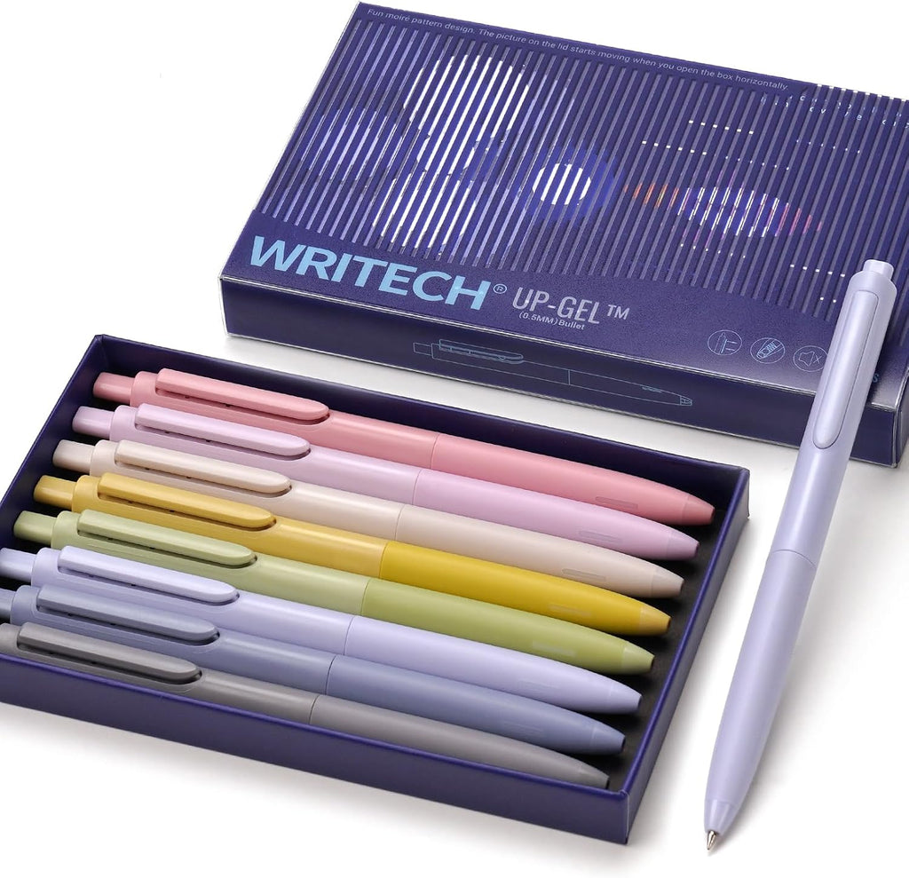 WRITECH Retractable Gel Pens 0.5mm: Fine Point Morandi Ink Color 8ct