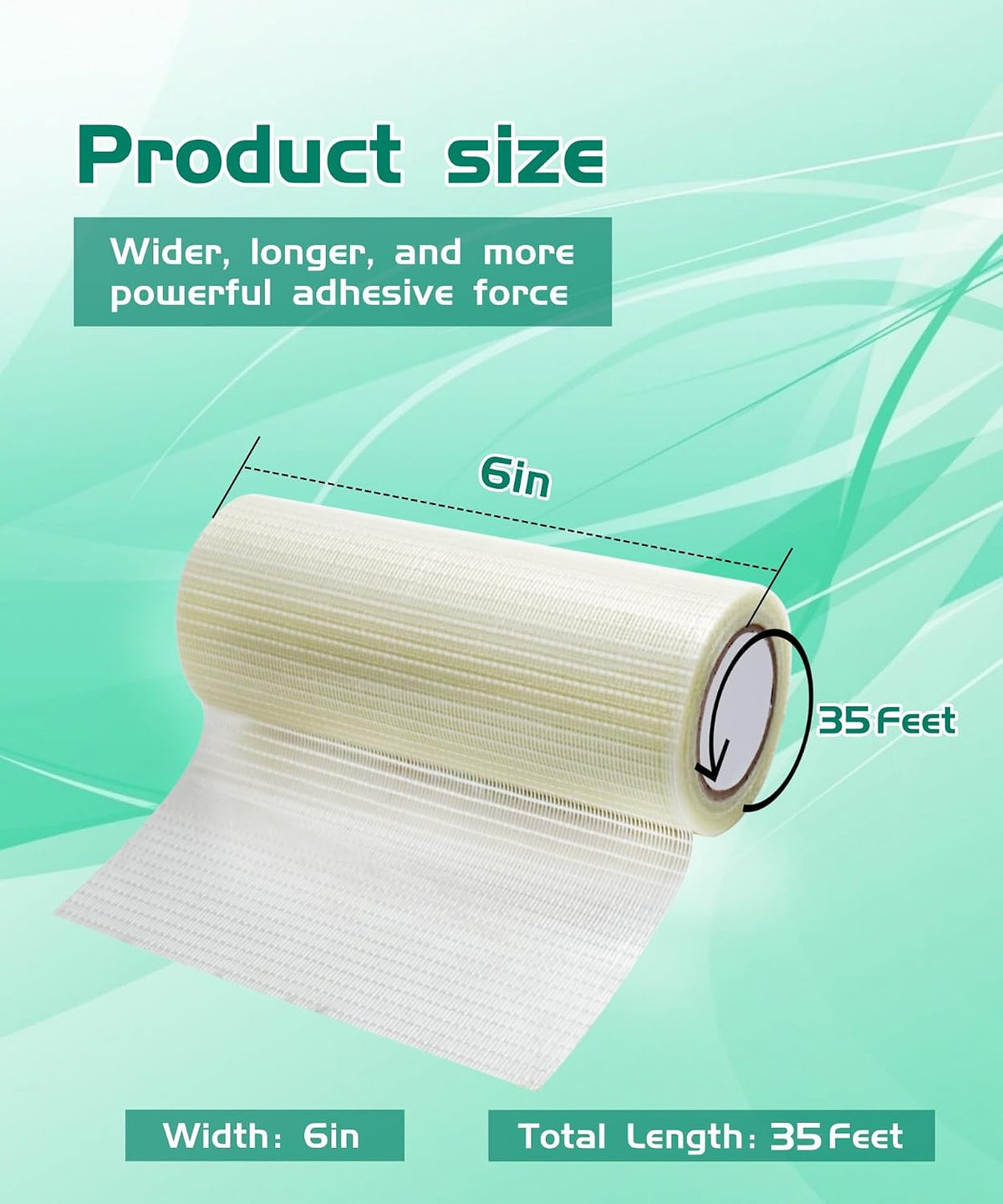 6 in x 35FT Heavy Duty Waterproof Tape for RV Awning and Canvas etc Repair Fits for Tent