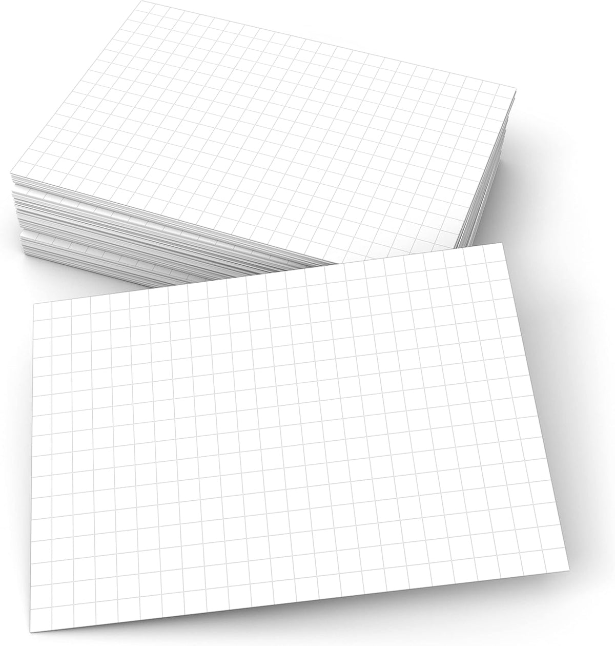 321Done Graph Index Cards, 4x6, Set of 50, 0.25" Grid Squares, White