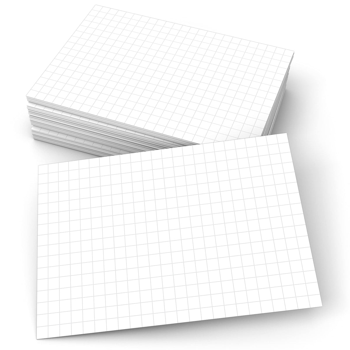 321Done Graph Index Cards, 4x6, Set of 50, 0.25" Grid Squares, White